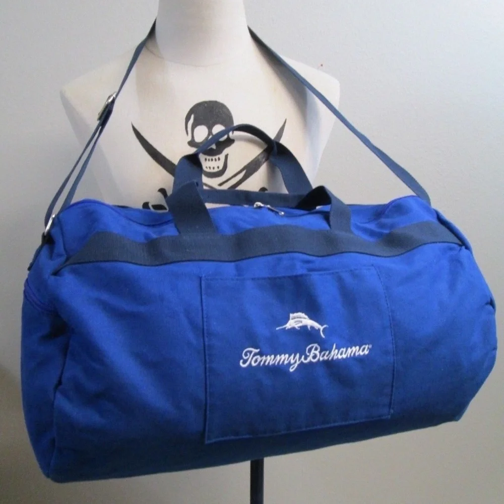 Tommy Bahama Blue Men's Canvas Bag 20”x 11.5 New with Tags